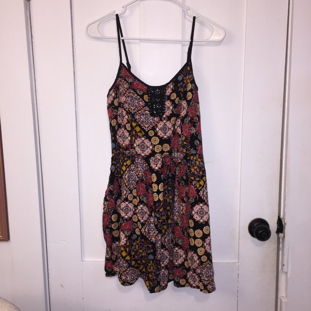 Band Of Gypsies Boho 100% Cotton Fit and Flare Mini Dress Medium